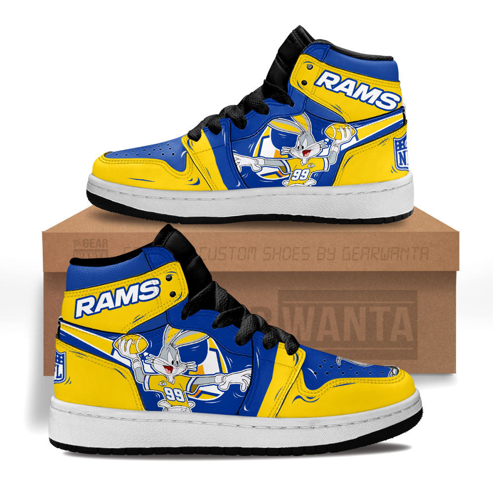 LA Rams Kid J1s Sneakers Custom Grabiiva