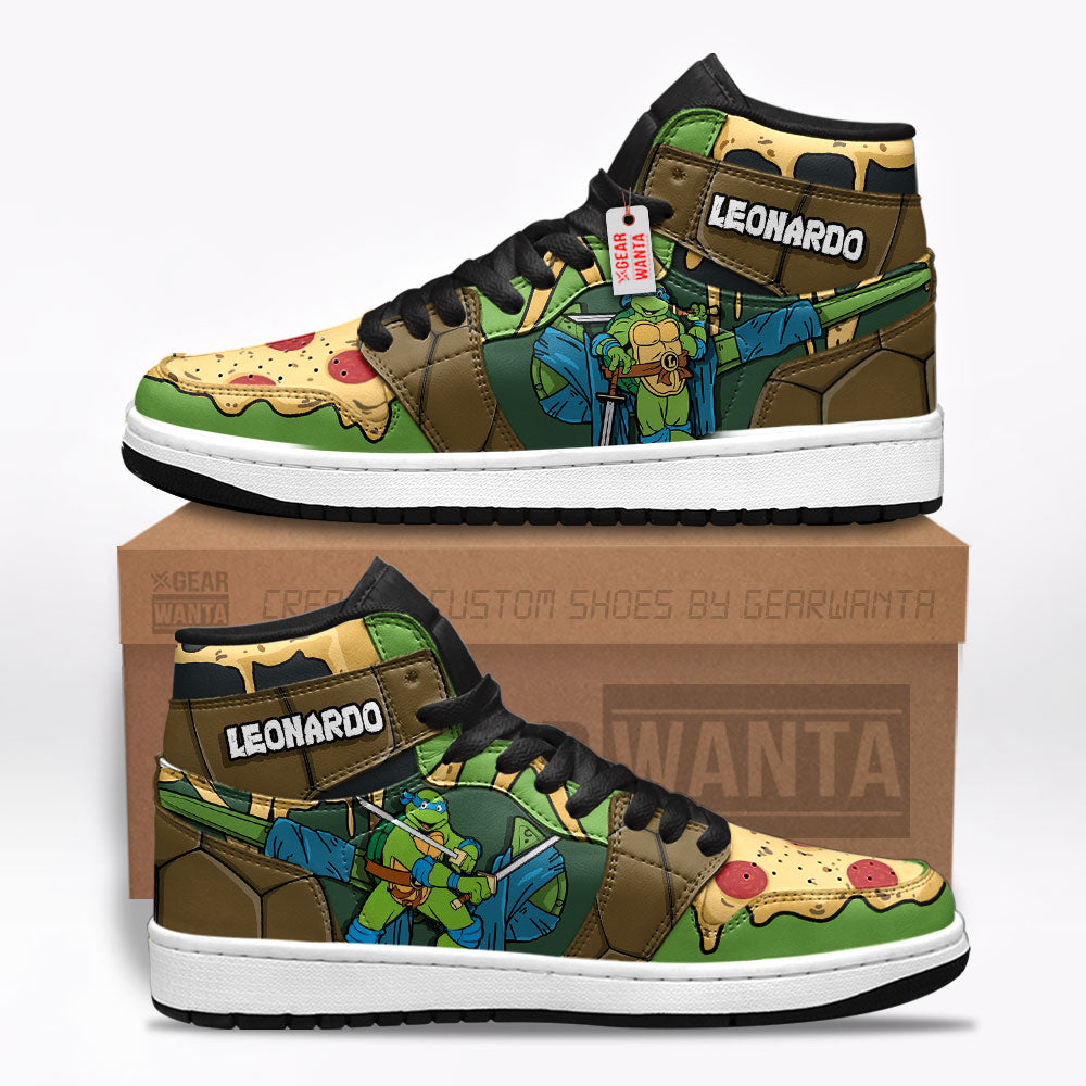 Leonardo Teenage Mutant Ninja Turtles J1s Sneakers Custom TT25  Grabiiva