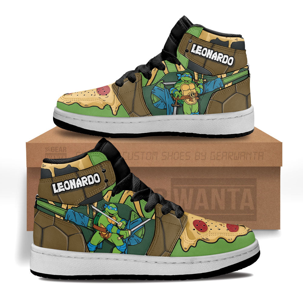 Leonardo Teenage Mutant Ninja Turtles Kid J1s Sneakers Custom For Kids Grabiiva