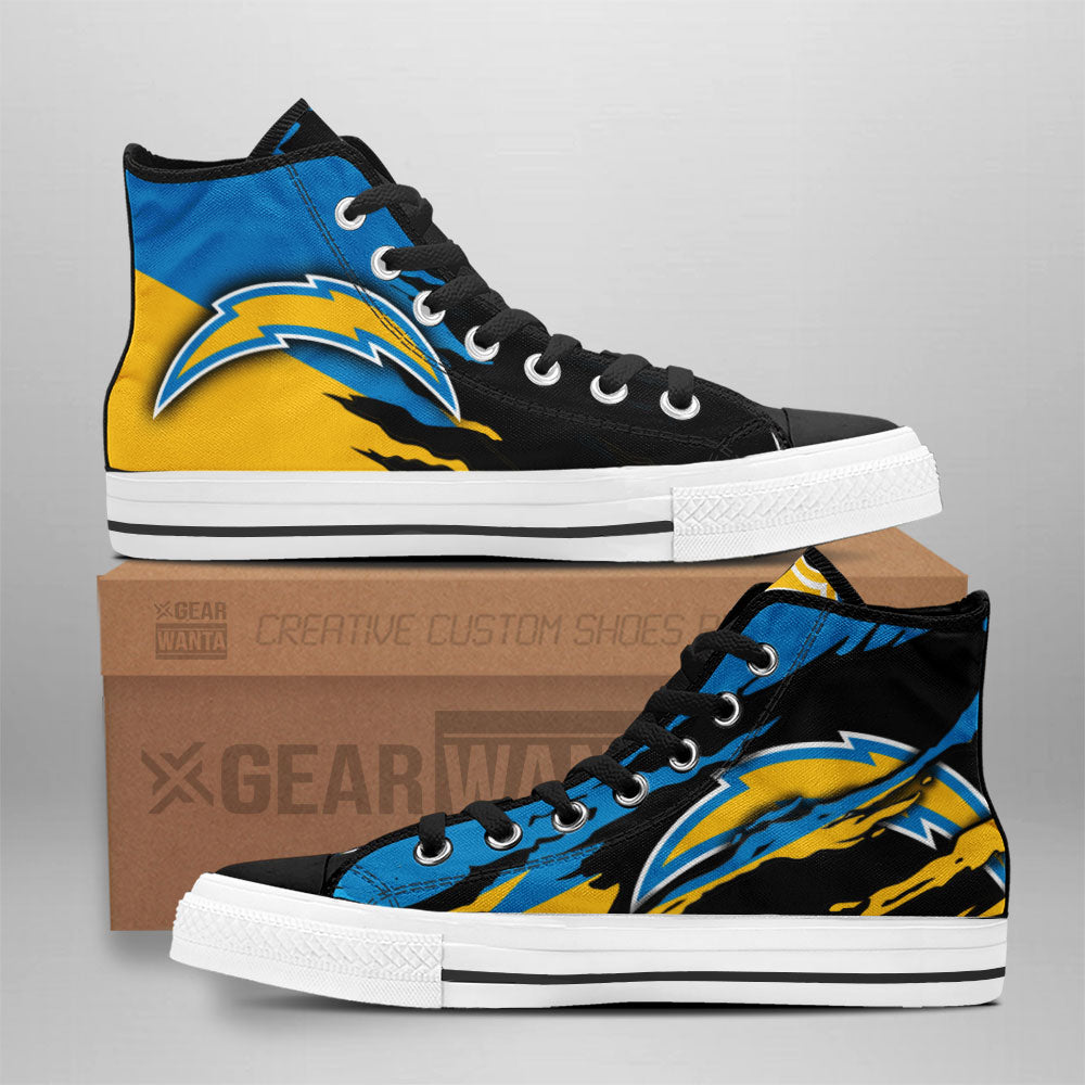 Los Angeles Chargers High Top Shoes Custom For Fans Grabiiva