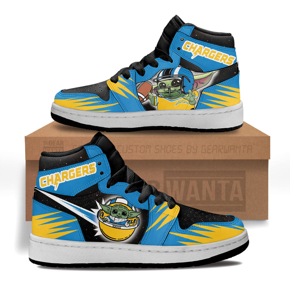 Los Angeles Chargers Kid J1s Sneakers Custom For Kids Grabiiva