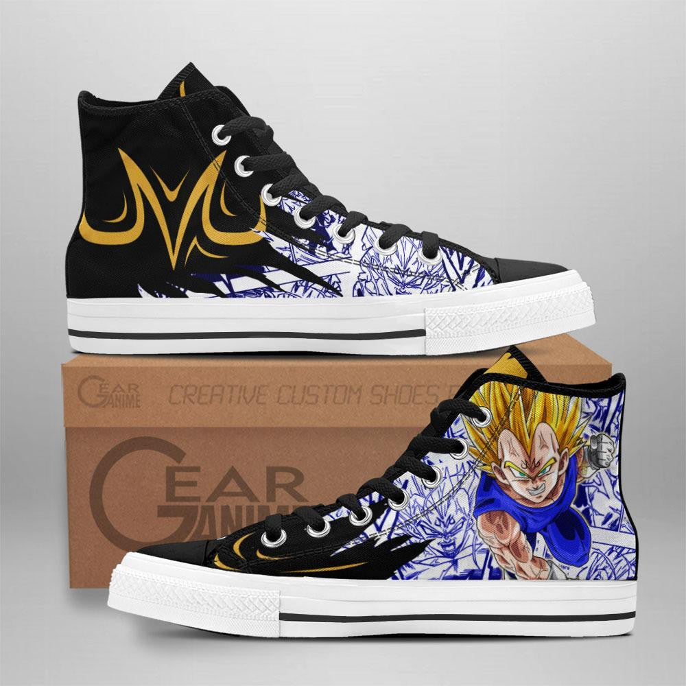 Majin Vegeta High Top Shoes Custom Manga Anime Dragon Ball Sneakers Grabiiva