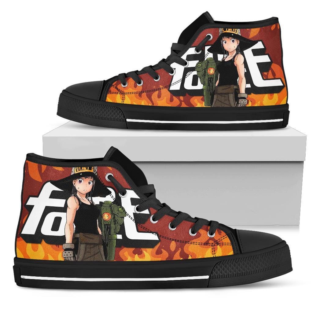 Maki Oze Fire Force Sneakers Anime High Top Shoes Custom PT20 Grabiiva
