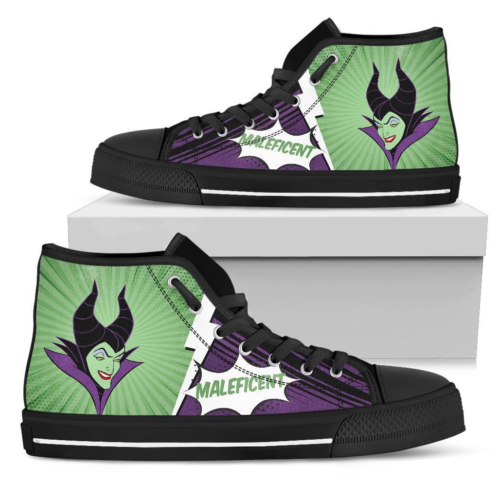 Maleficent Sneakers Villain High Top Shoes Custom Grabiiva