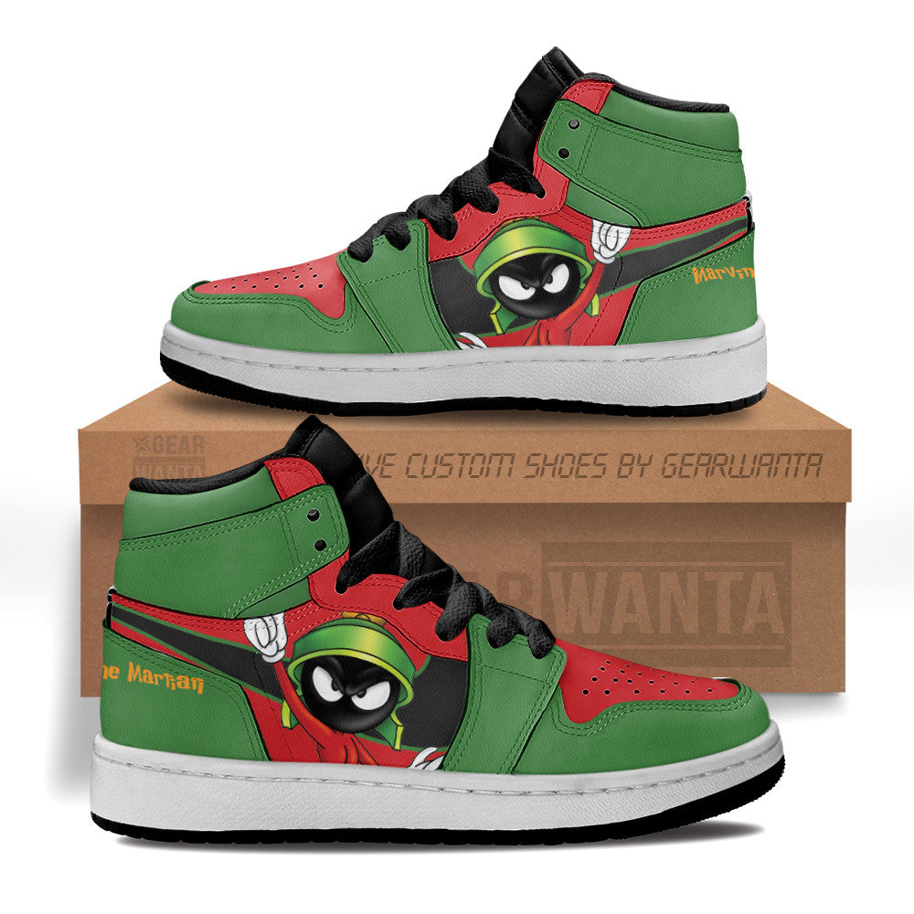 Marvin the Martian Kid J1s Sneakers Custom Grabiiva