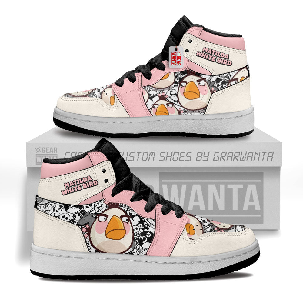 Matilda White Bird Kid J1s Sneakers Cartoon Collection Grabiiva