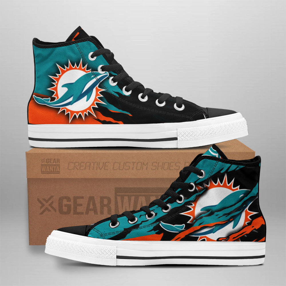 Miami Dolphins High Top Shoes Custom For Fans Grabiiva