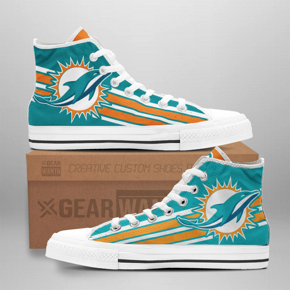 Miami Dolphins High Top Shoes Custom Grabiiva