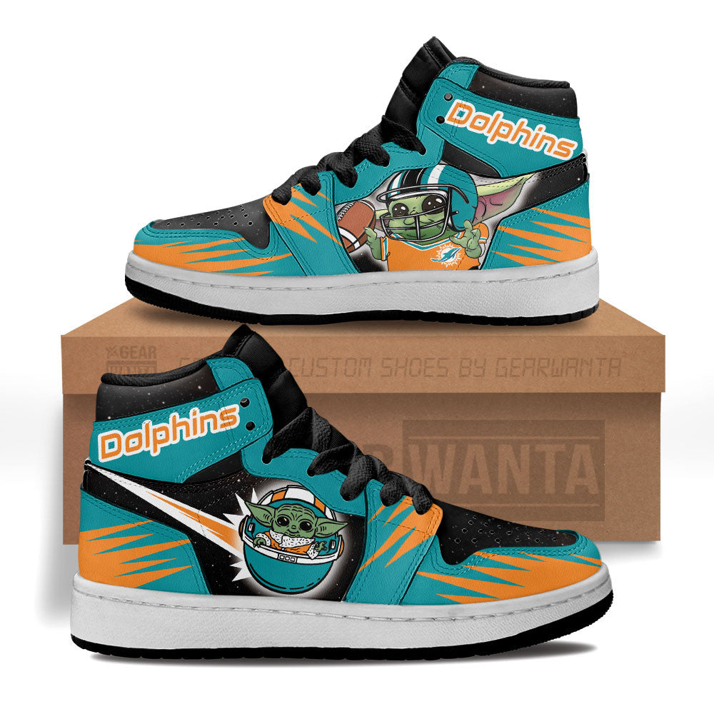 Miami Dolphins Kid J1s Sneakers Custom For Kids Grabiiva