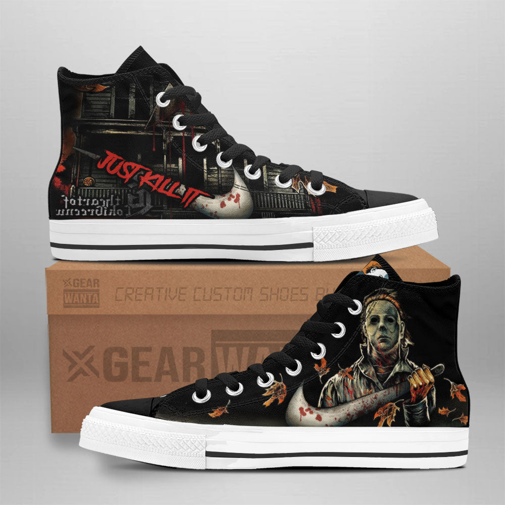 Michael Myers High Top Shoes Custom For Horror Fans Grabiiva