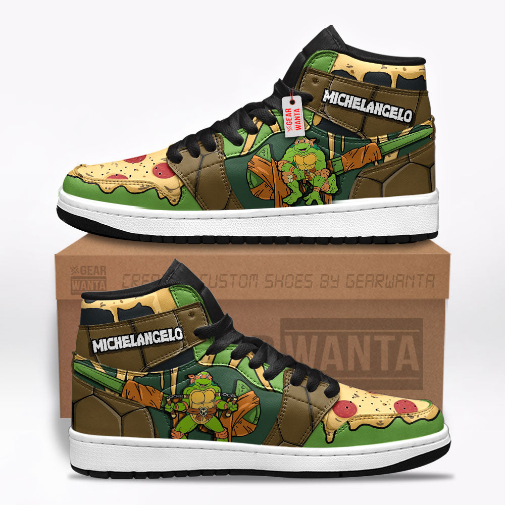 Michelangelo Teenage Mutant Ninja Turtles J1s Sneakers Custom TT25  Grabiiva