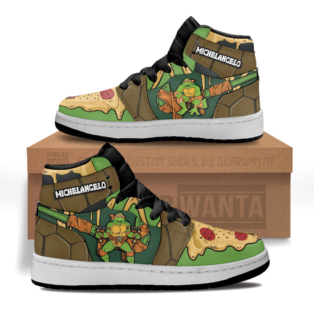 Michelangelo Teenage Mutant Ninja Turtles Kid J1s Sneakers Custom For Kids Grabiiva