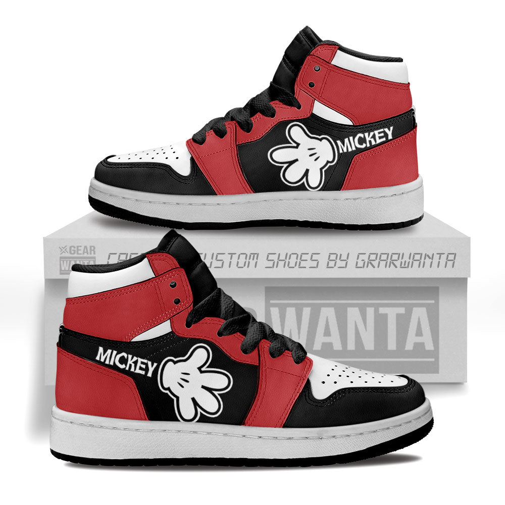Mickey Hand Personalized Kid J1s Sneakers Cartoon Collection Grabiiva