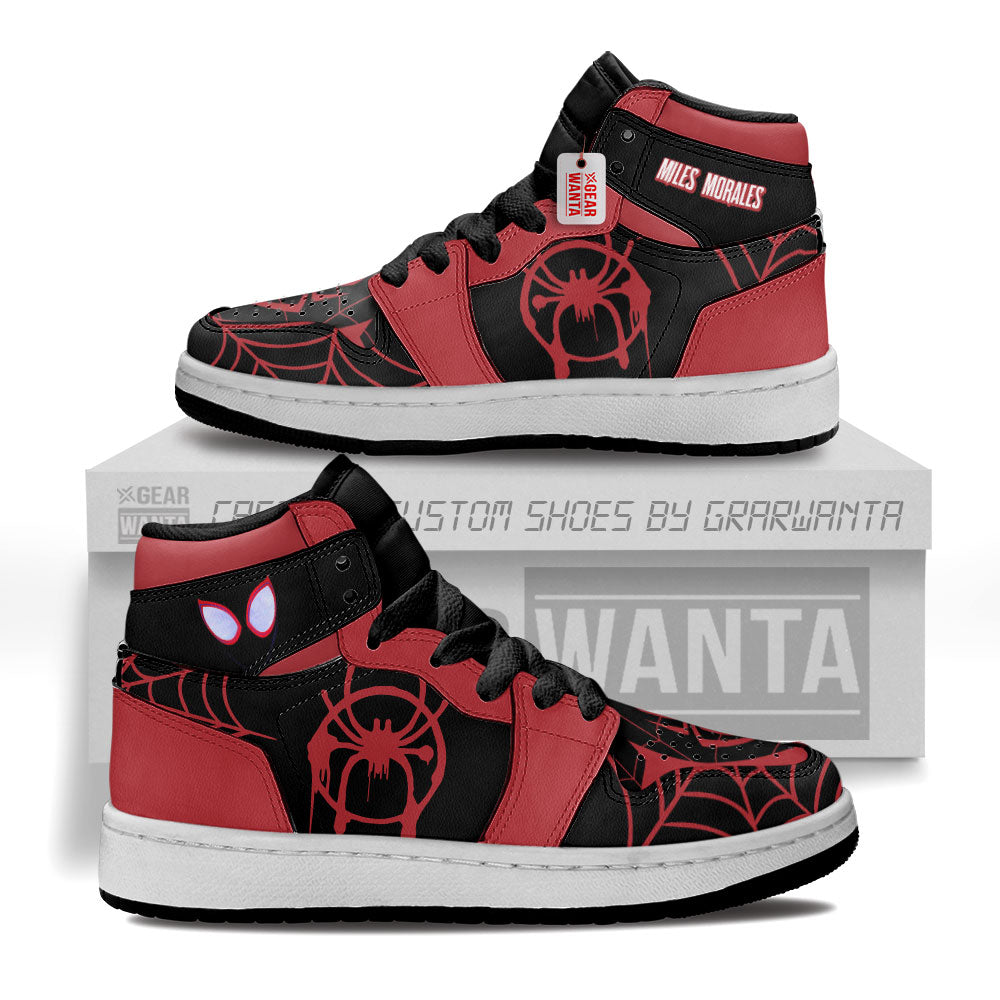 Miles Morales Personalized Kid J1s Sneakers Collection Grabiiva