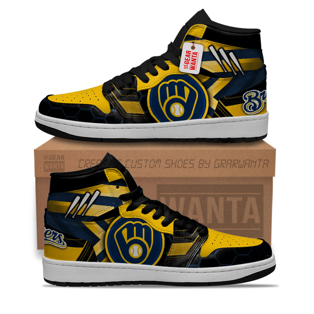 Milwaukee Brewers J1s Sneakers  Grabiiva