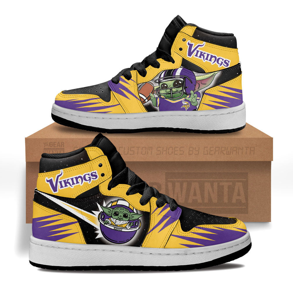 Minnesota Vikings Kid J1s Sneakers Custom For Kids Grabiiva
