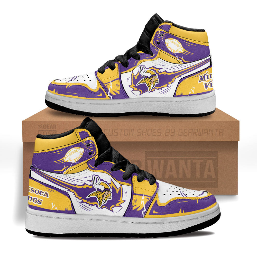Minnesota Vikings Kid J1s Sneakers Custom Grabiiva