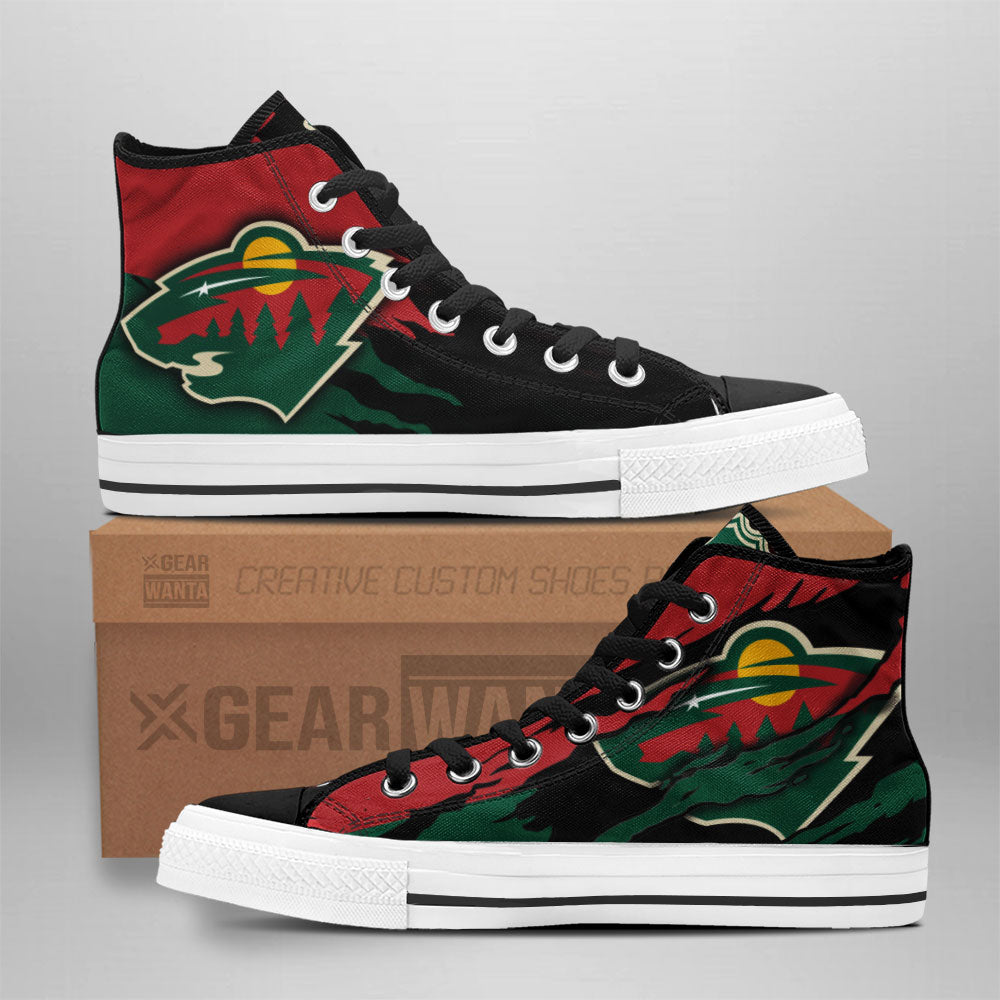 Minnesota Wild High Top Shoes Custom For Fans Grabiiva