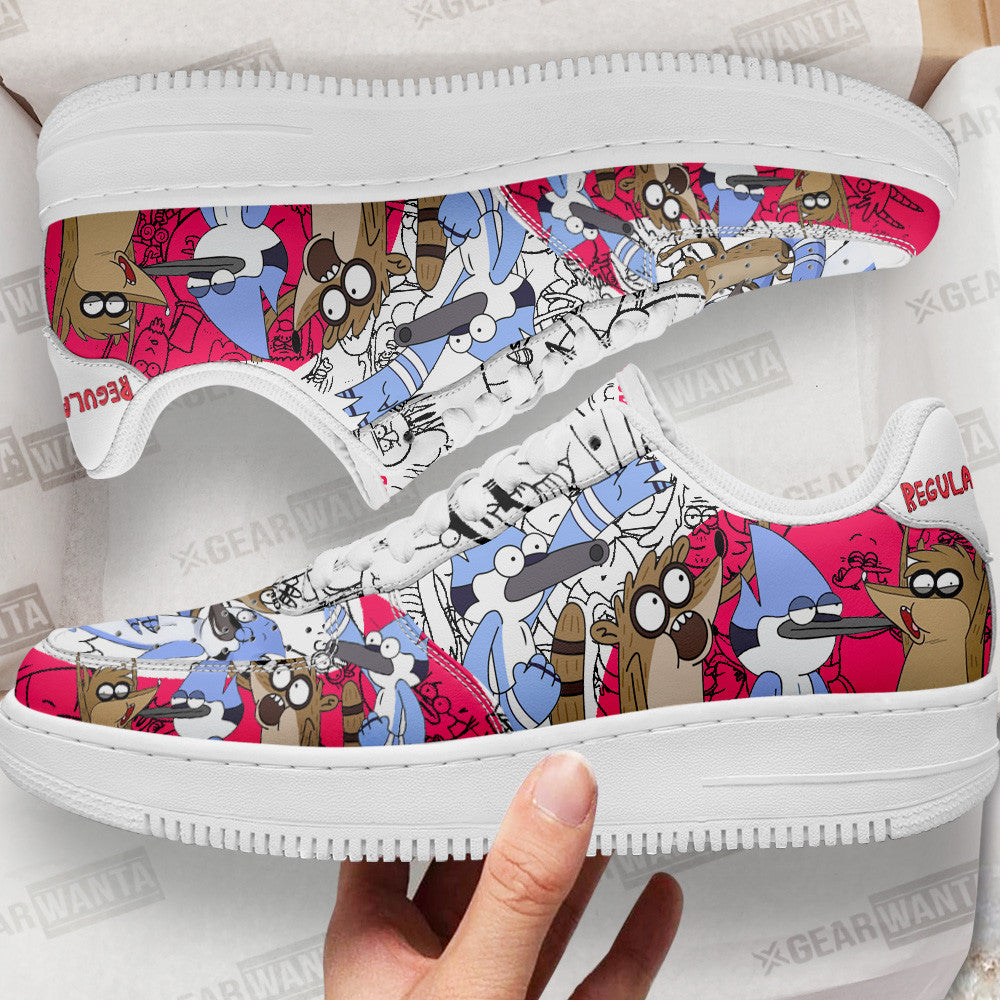 Mordecai and Rigby Regular Show Air Sneakers Custom Cartoon Shoes Grabiiva