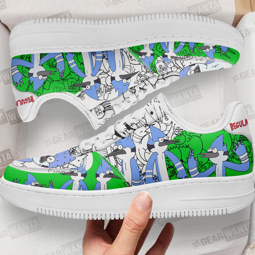 Mordecai Regular Show Air Sneakers Custom Cartoon Shoes Grabiiva