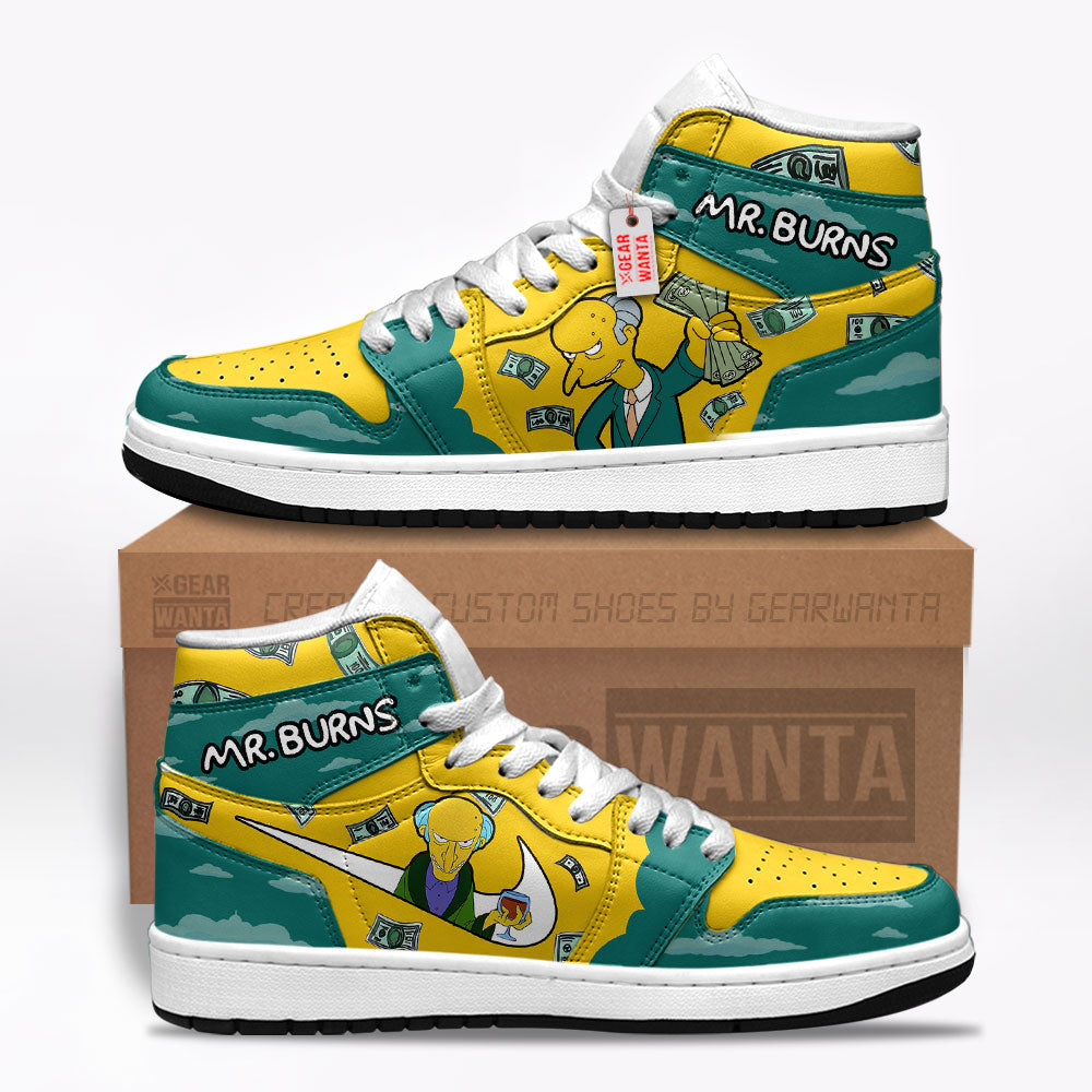 Mr. Burns The Simpson J1s Sneakers  Grabiiva