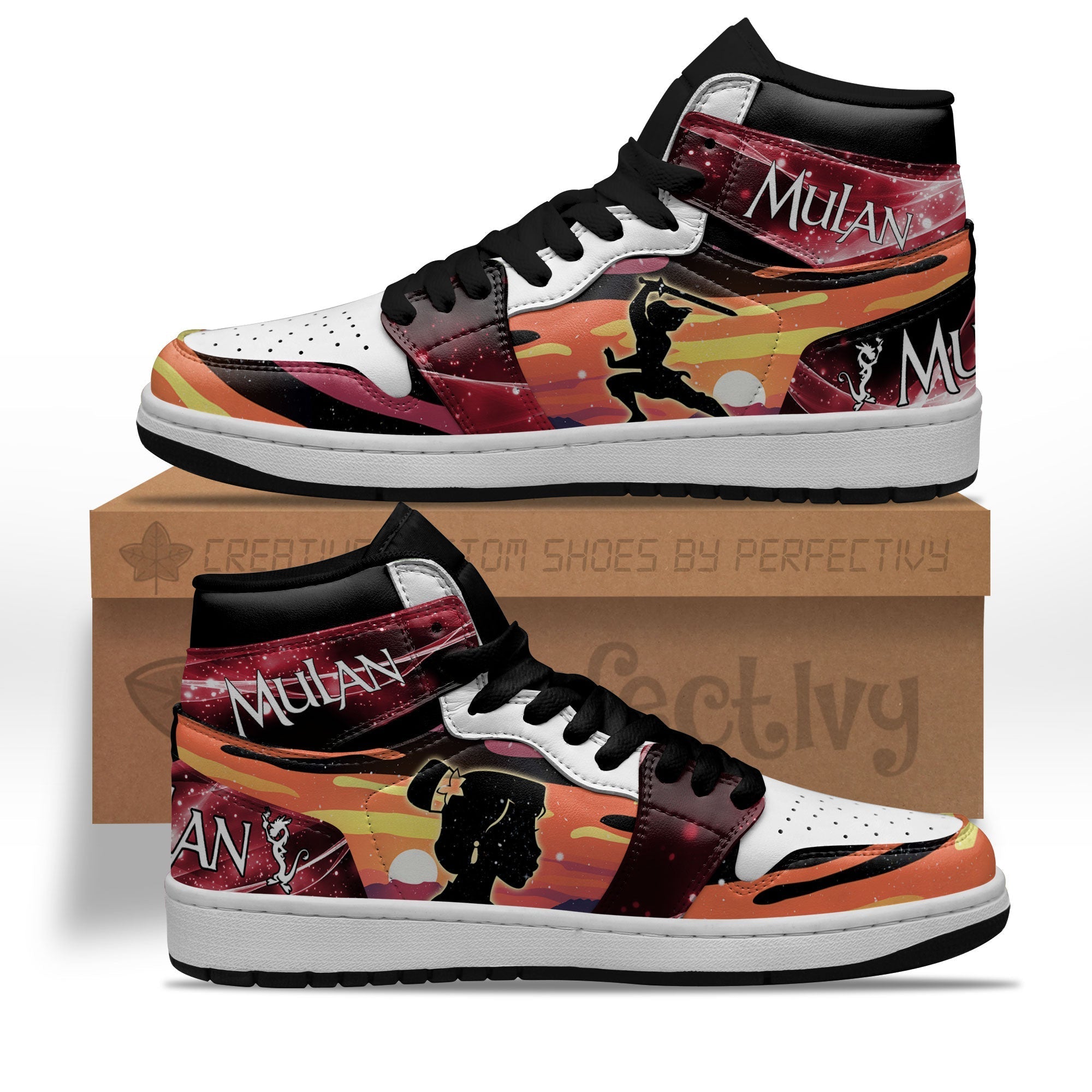 Mulan Silhouette J1s Sneakers Custom For Fans Sneakers PT10  Grabiiva