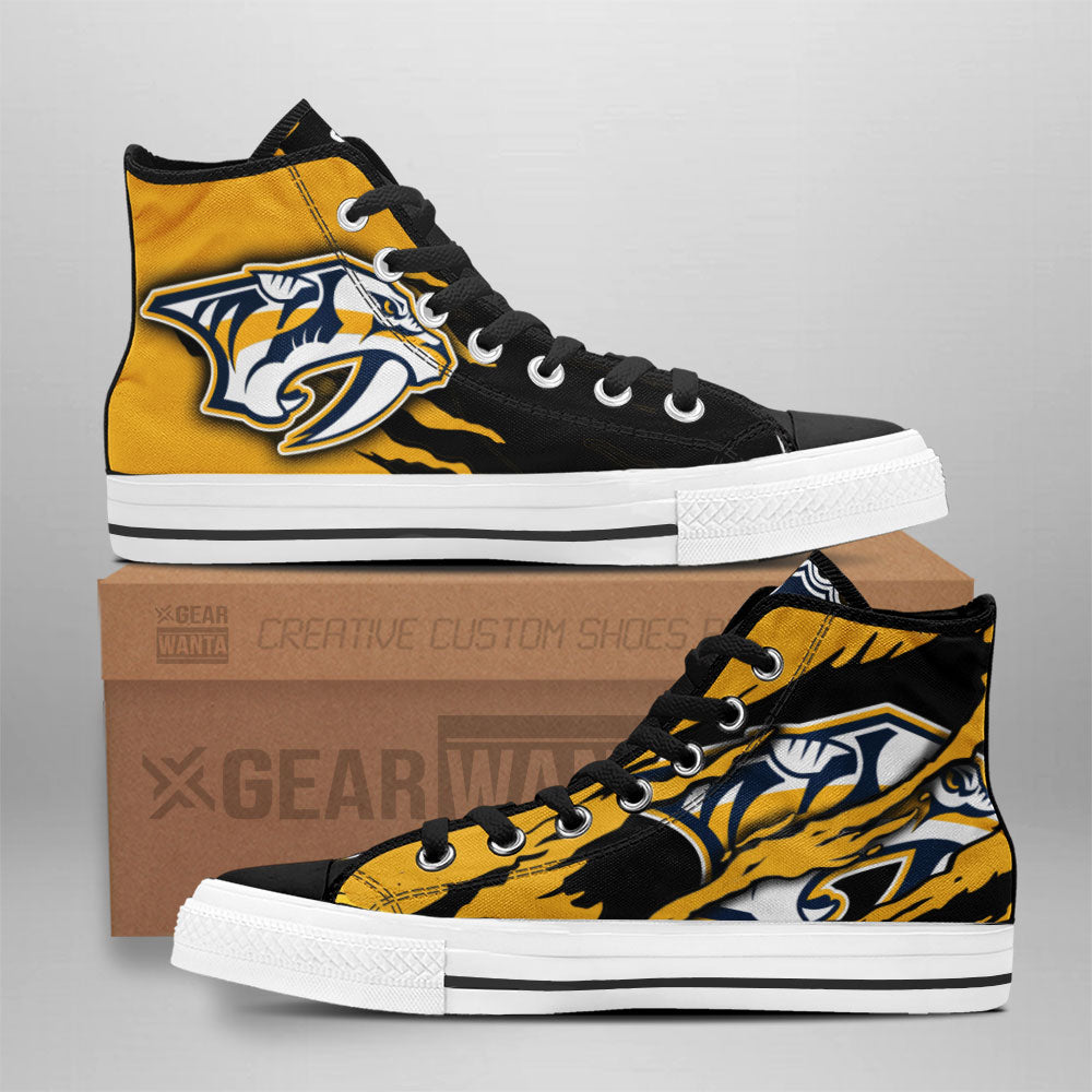 Nashville Predators High Top Shoes Custom For Fans Grabiiva