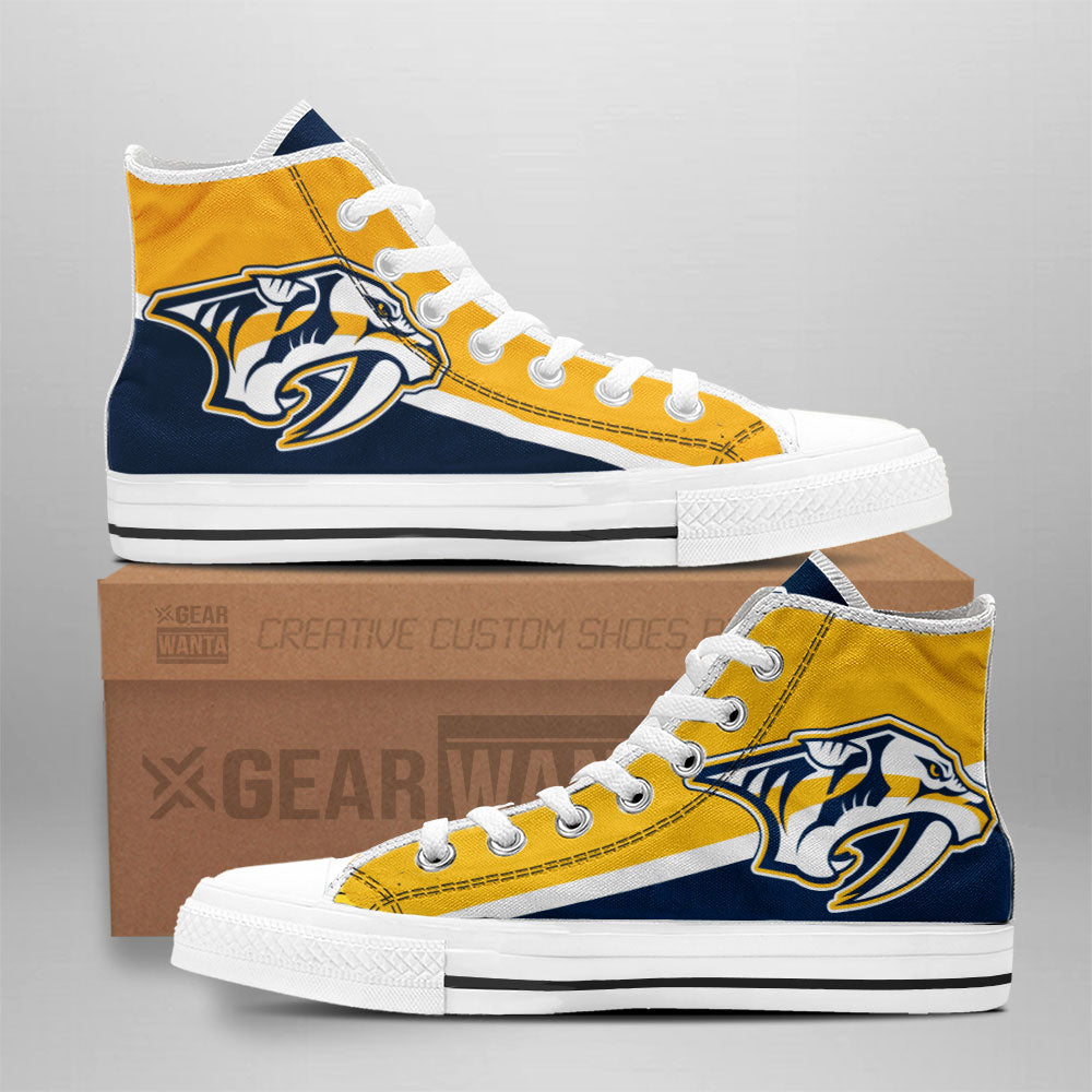 Nashville Predators High Top Shoes Custom Sneakers Grabiiva