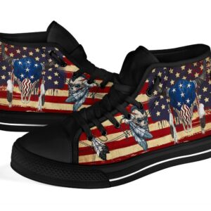 Native American Buffalo Skull High Top Shoes Grabiiva