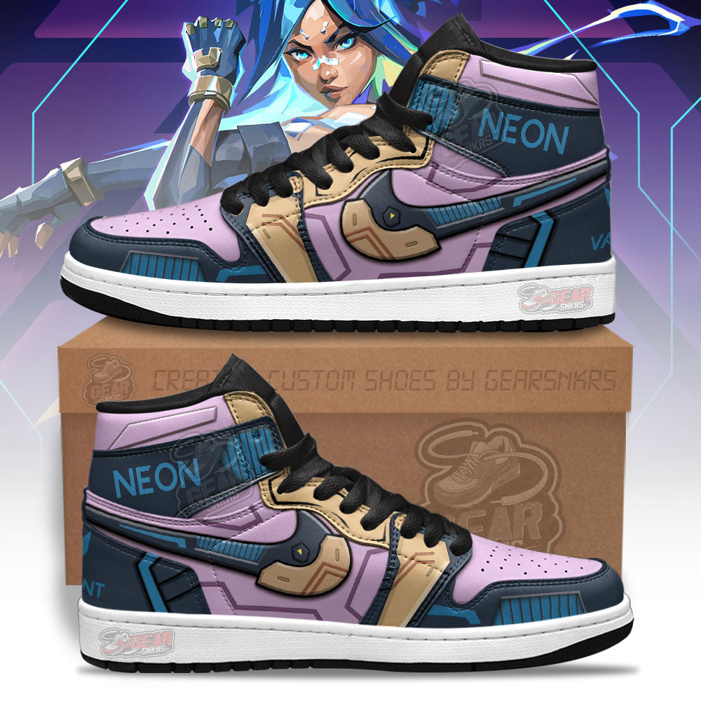 Neon Valorant Agent J1s Sneakers For Gamer MN13  Grabiiva