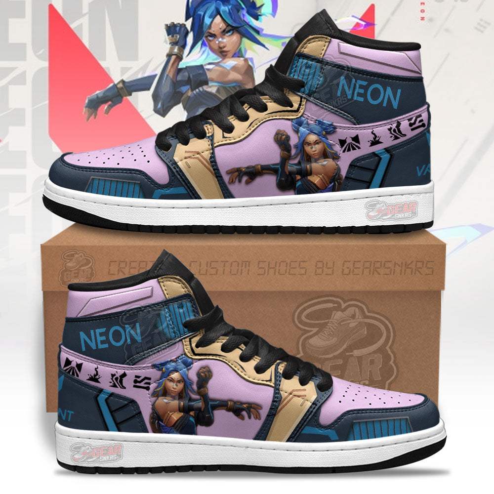 Neon Valorant Agent J1s Sneakers For Gamer MN13  Grabiiva