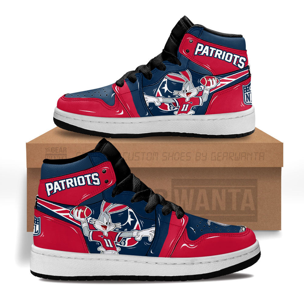 New England Patriots Kid J1s Sneakers Custom Grabiiva