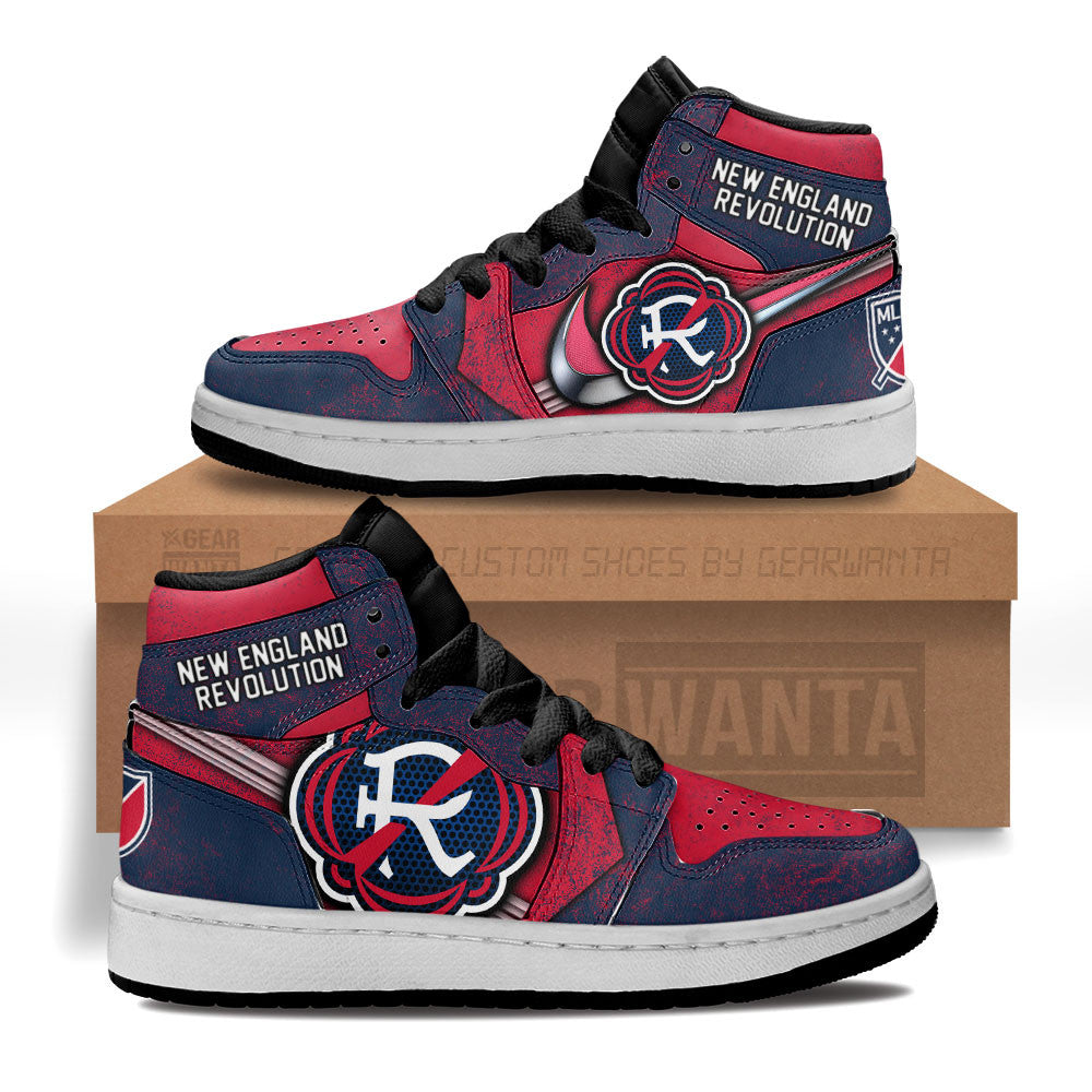 New England Revolution Kid J1 Sneakers Custom Shoes For Kids Grabiiva