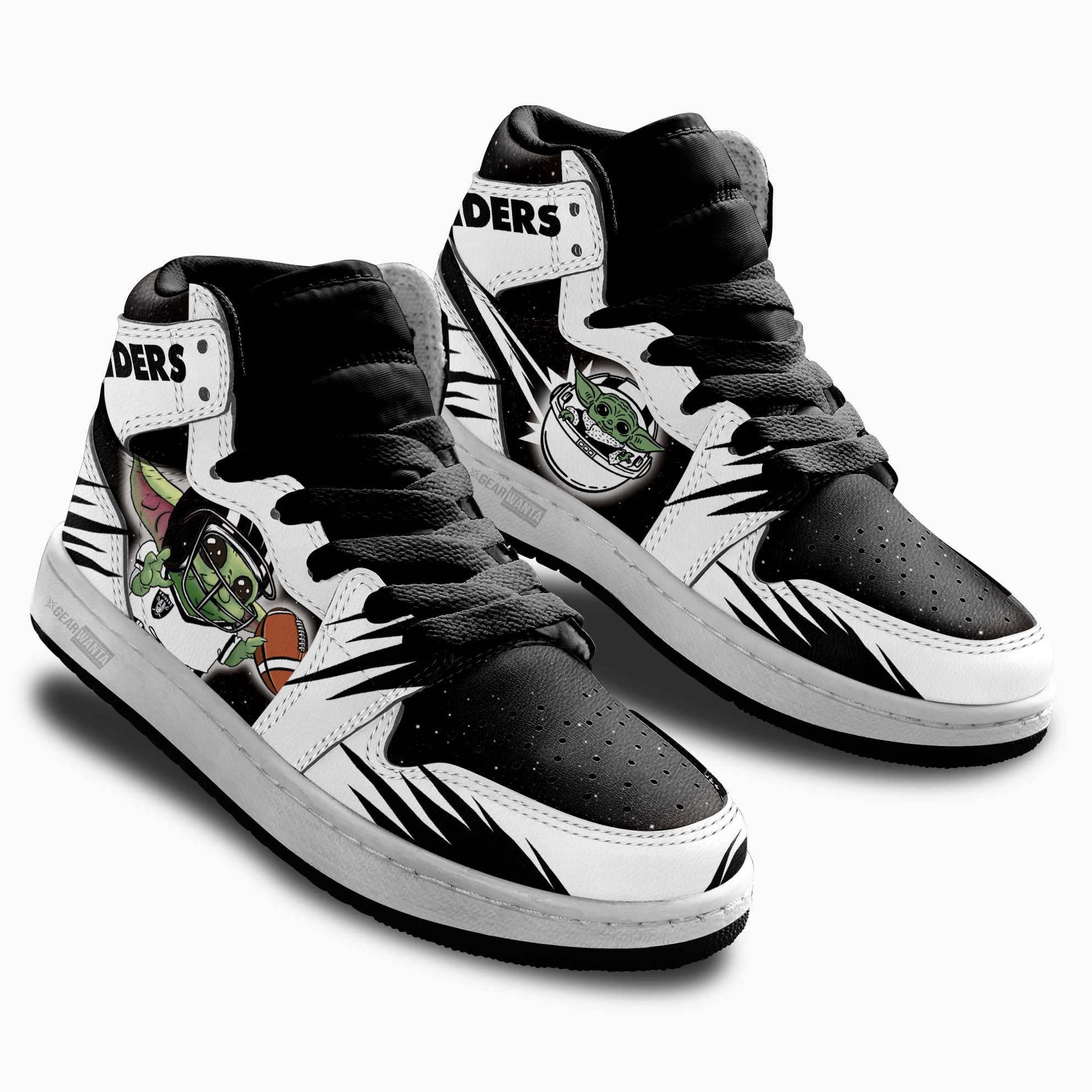 New Oakland Raiders Kid J1s Sneakers Custom For Kids Grabiiva