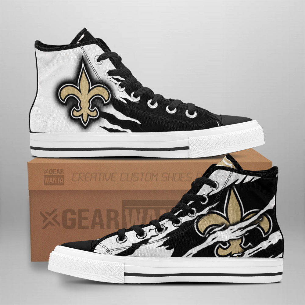 New Orleans Saints High Top Shoes Custom For Fans Grabiiva