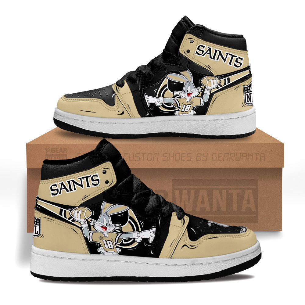 New Orleans Saints Kid J1s Sneakers Custom Grabiiva