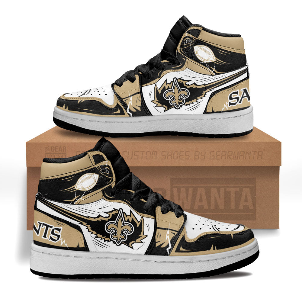 New Orleans Saints Kid J1s Sneakers Custom Grabiiva