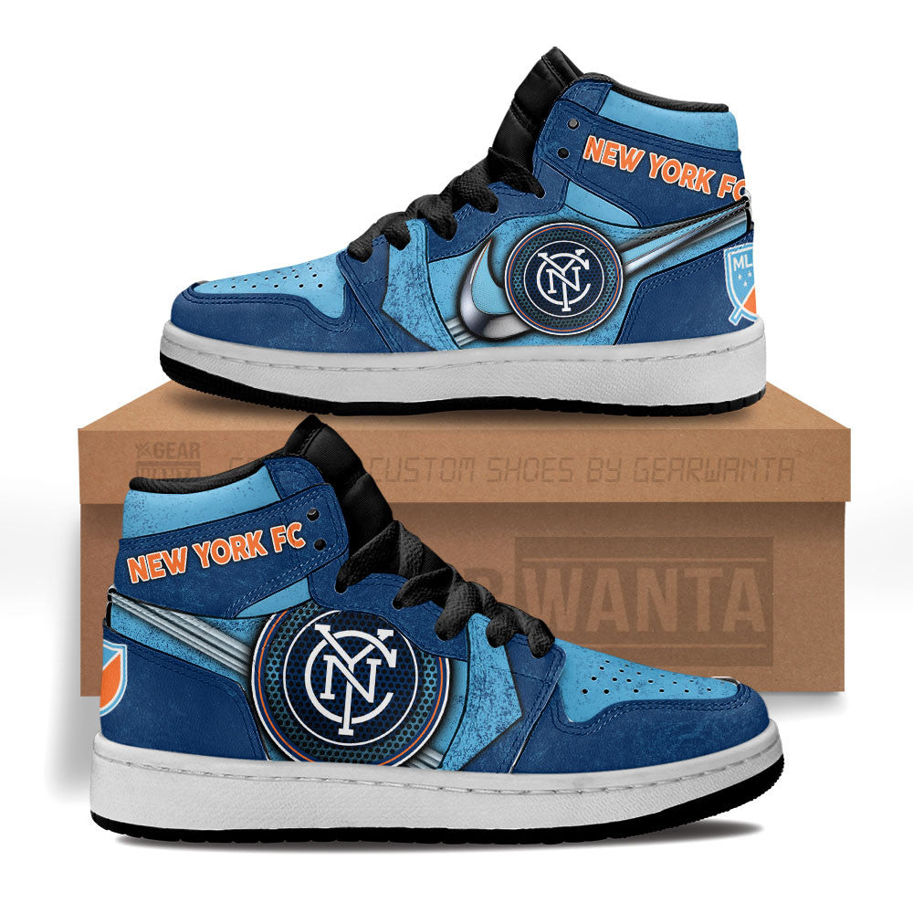 New York City FC Kid J1 Sneakers Custom Shoes For Kids Grabiiva