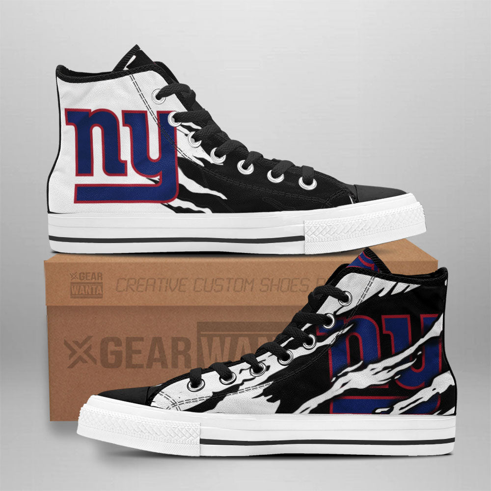 New York Giants High Top Shoes Custom For Fans Grabiiva