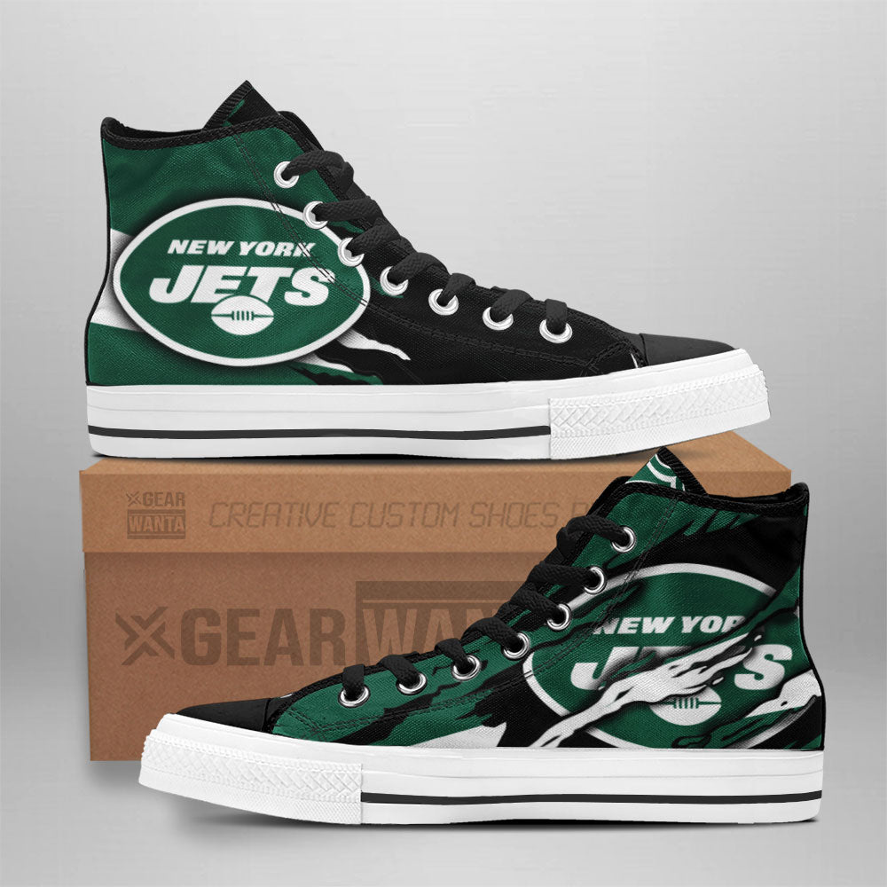 New York Jets High Top Shoes Custom For Fans Grabiiva