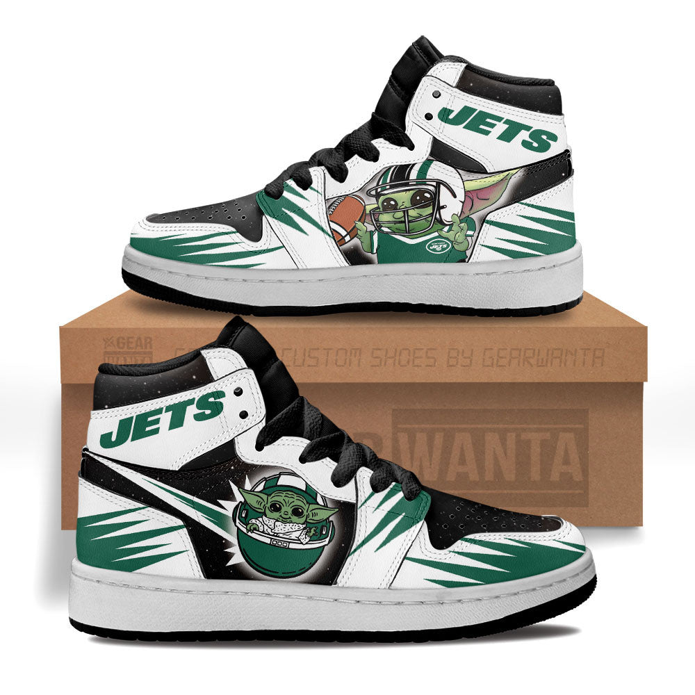 New York Jets Kid J1s Sneakers Custom For Kids Grabiiva