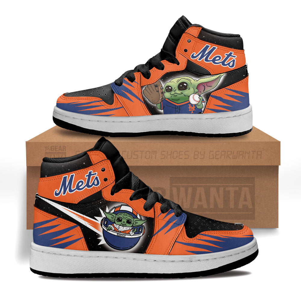 New York Mets Kid J1s Sneakers Custom For Kids Grabiiva