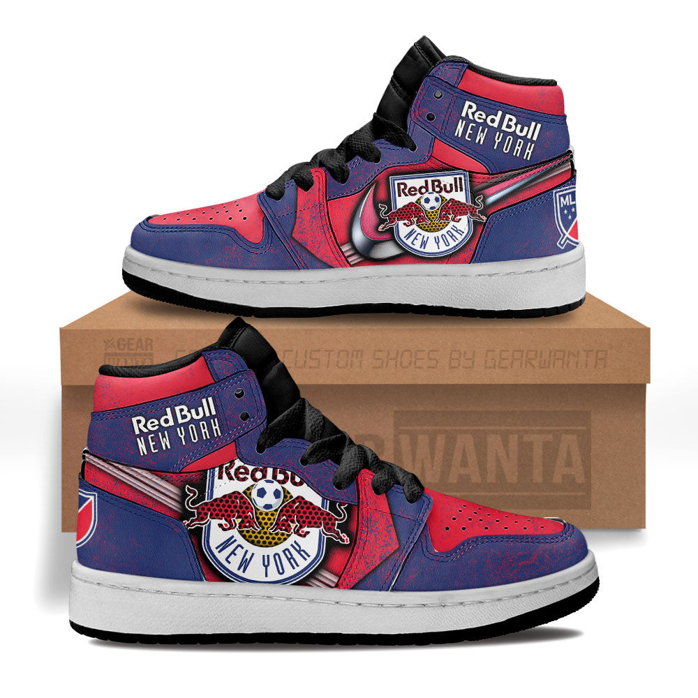 New York Red Bulls Kid J1 Sneakers Custom Shoes For Kids Grabiiva