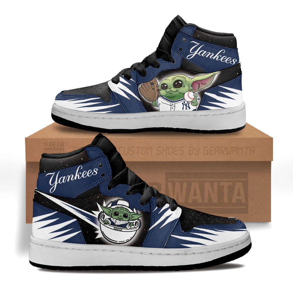 New York Yankees Kid J1s Sneakers Custom For Kids Grabiiva
