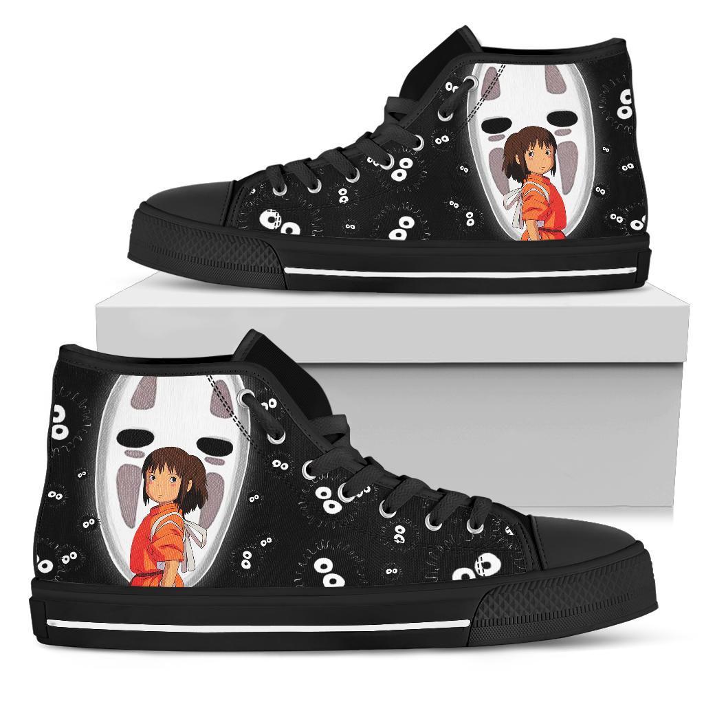 No-Face and Chihiro Sneakers Ghibli High Top Shoes Custom PT20 Grabiiva