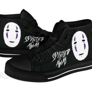No-Face Sneakers Kaonashi Spirited Away High Top Shoes Fan Grabiiva