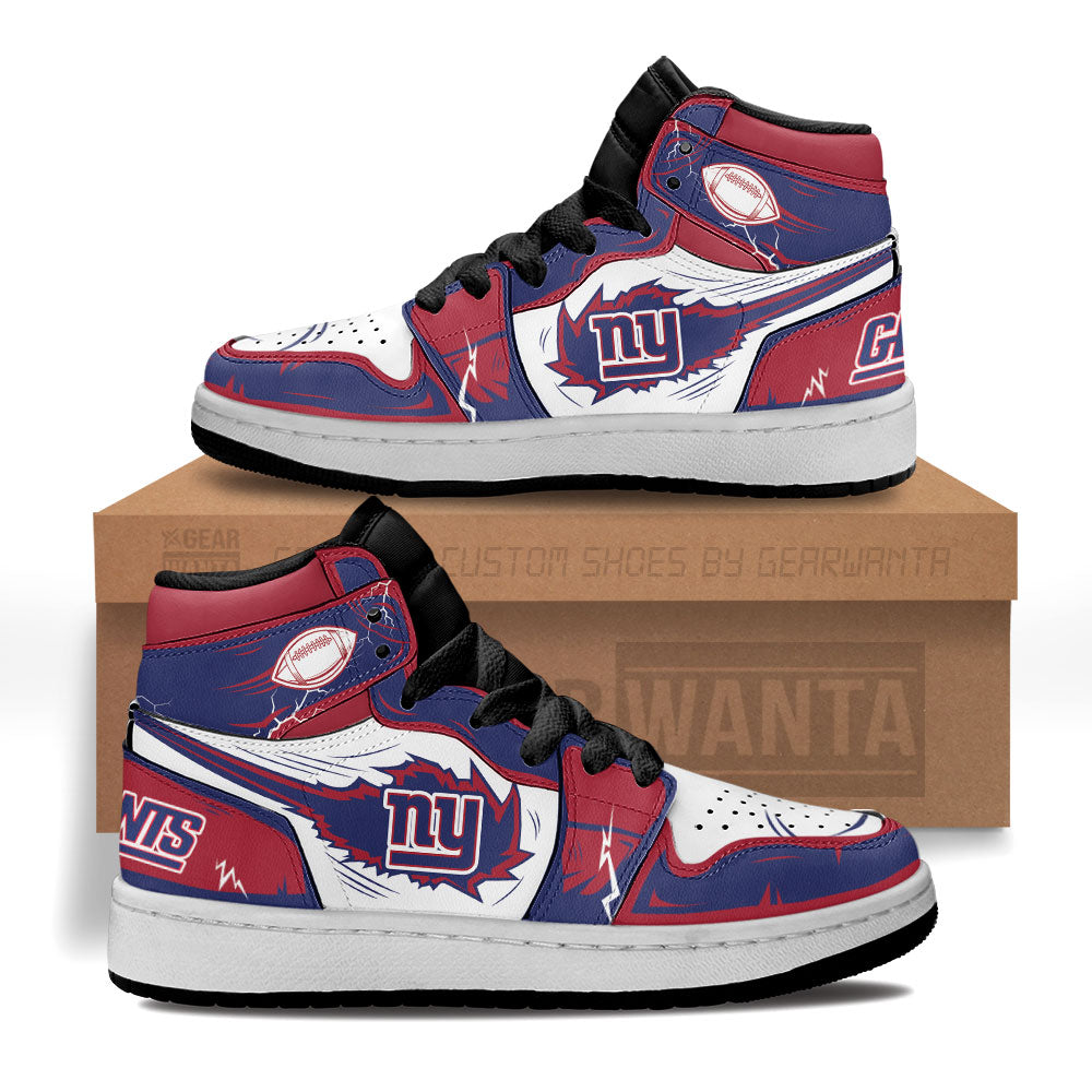 NY Giants Kid J1s Sneakers Custom Grabiiva