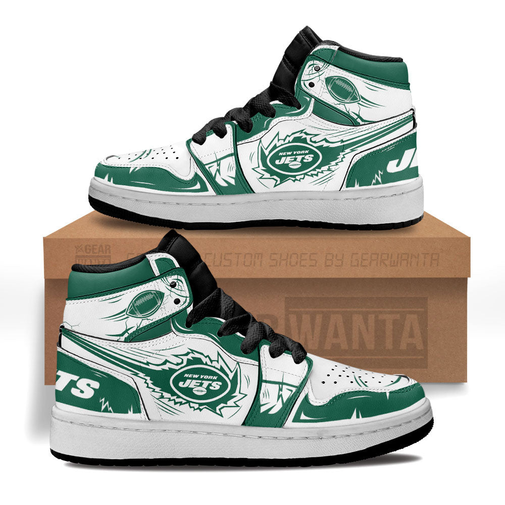 NY Jets Kid J1s Sneakers Custom Grabiiva