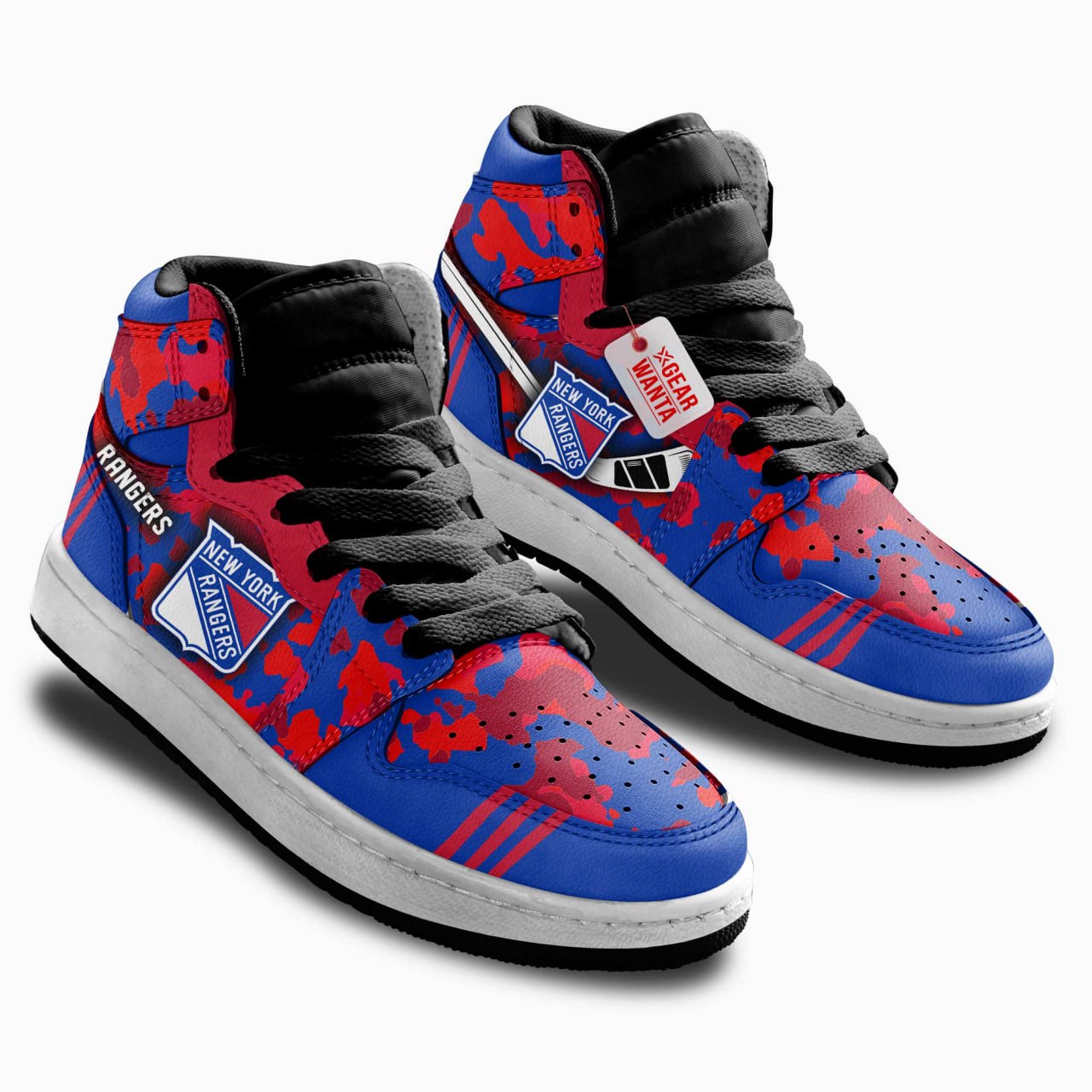 NY Rangers Kid J1s Sneakers Custom For Kids Grabiiva