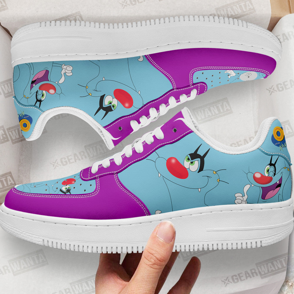 Oggy Air Sneakers Custom Oggy and the Cockroaches Cartoon Shoes Grabiiva